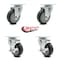 Service Caster 4 Inch Thermoplastic Rubber Wheel Swivel Top Plate Caster Set with 2 Brakes SCC SCC-20S414-TPRB-2-TLB-2 - alternate 5